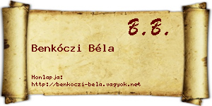 Benkóczi Béla névjegykártya