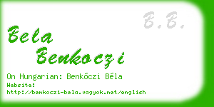 bela benkoczi business card