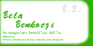 bela benkoczi business card